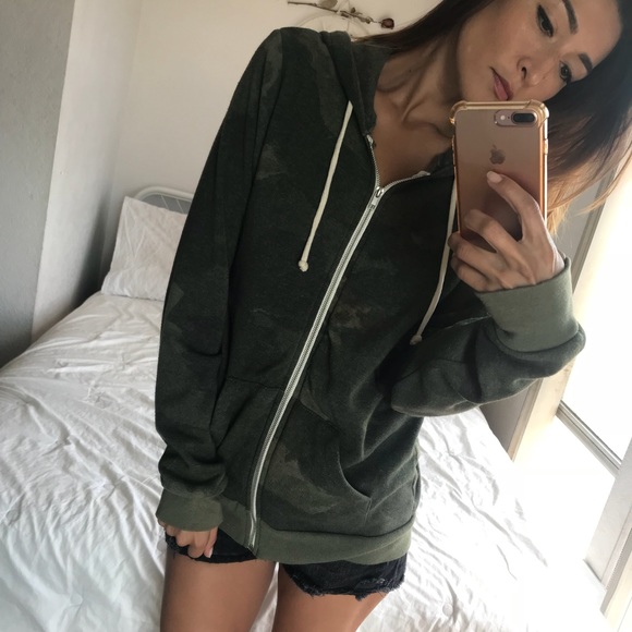 Alternative Apparel Sweaters - Camo Zip Up Hoodie